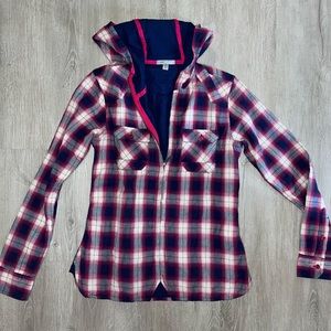 Horny toad hooded flannel zip up